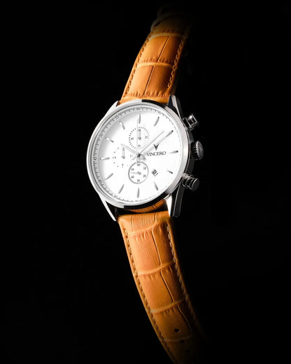 The Chrono S2 40mm Men's Watches - Silver/Tan