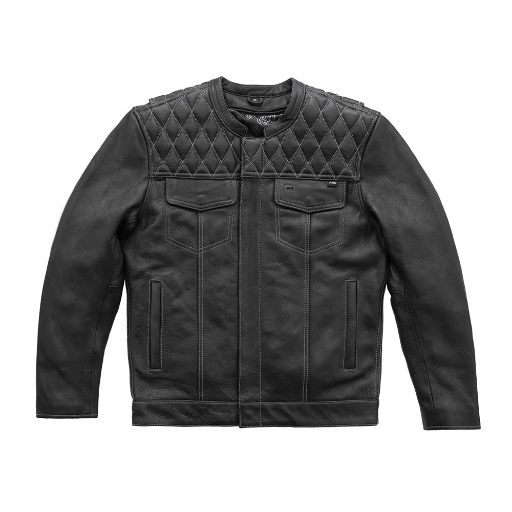 Cinder Men's Cafe Style Leather Jacket