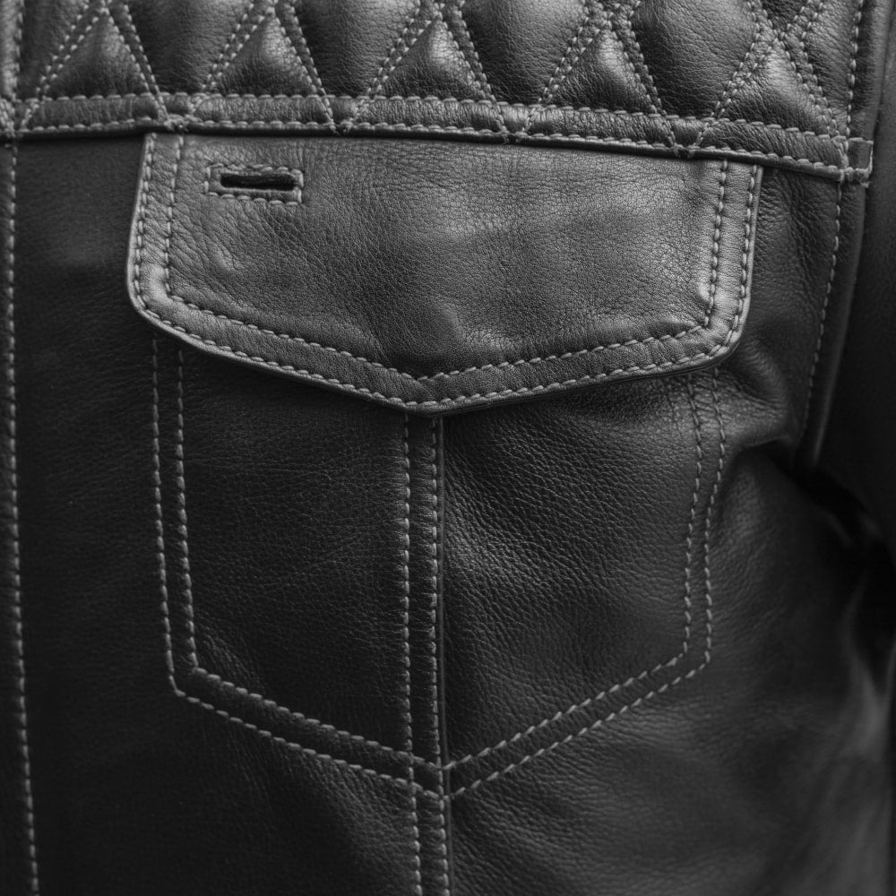 Cinder Men's Cafe Style Leather Jacket