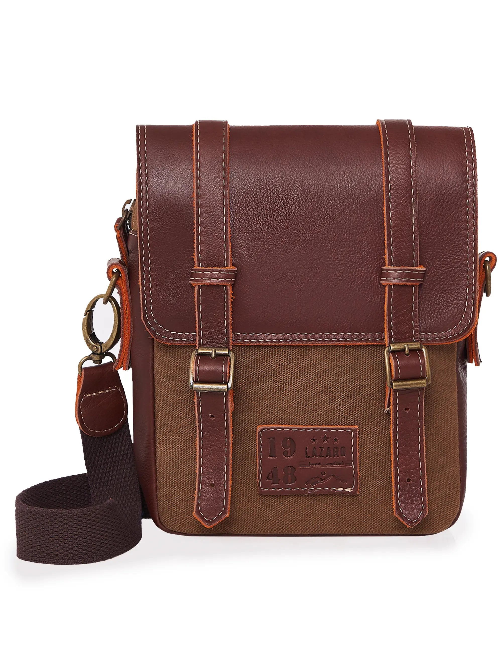 Coffee Canvas Crossbody Bag “Otto”