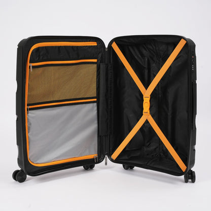 28-inch Black Hardcase Roller Luggage with 360° Wheels & TSA Lock