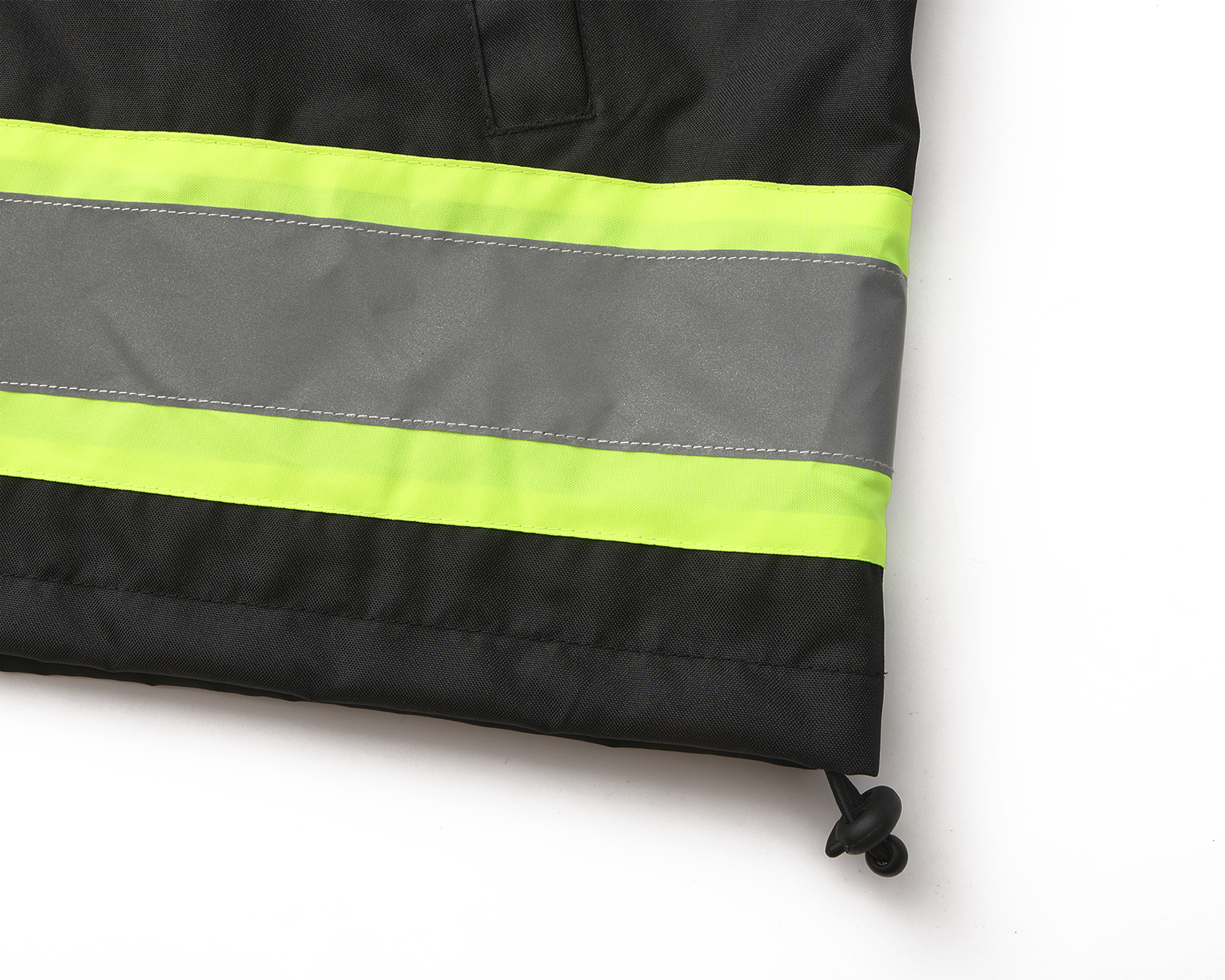 High Visibility 3-in-1 Hooded & Fleece Lined ANSI/ISEA 107-2020 Reflector Contrast Trimmed Water Resistant Black Safety Jacket [R71600]