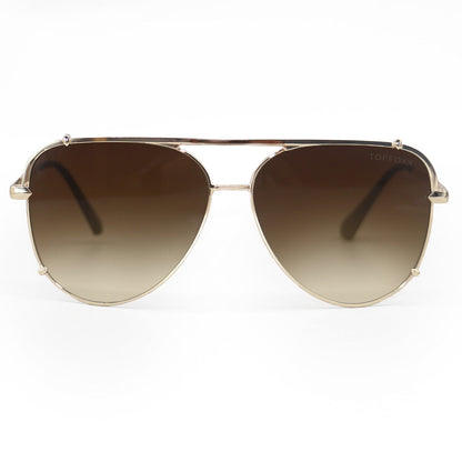 Cristina - Tangle Free - Faded Brown Aviator Sunglasses