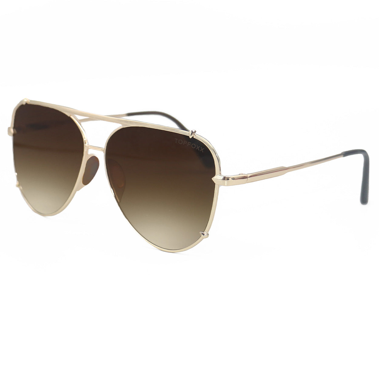 Cristina - Tangle Free - Faded Brown Aviator Sunglasses