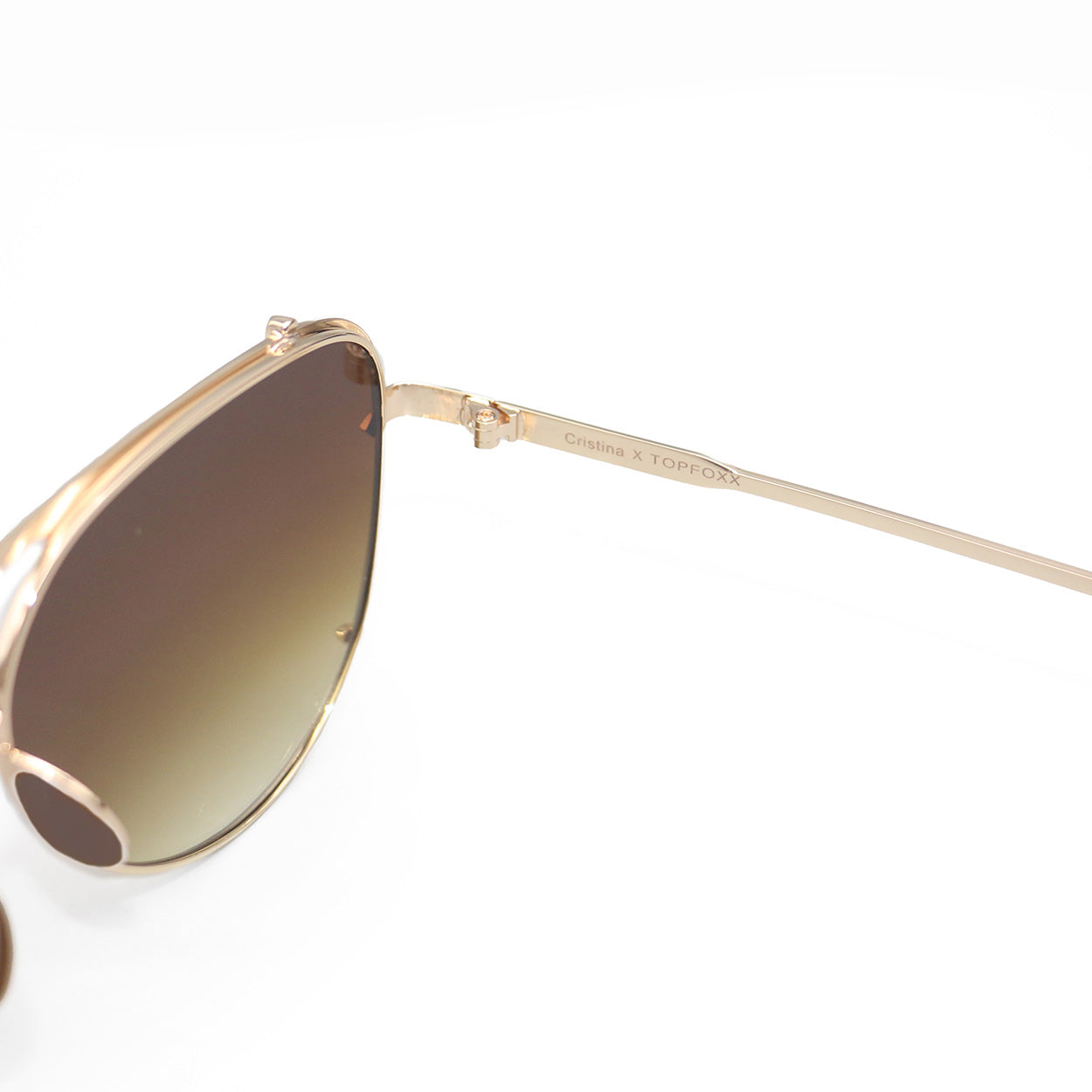 Cristina - Tangle Free - Faded Brown Aviator Sunglasses