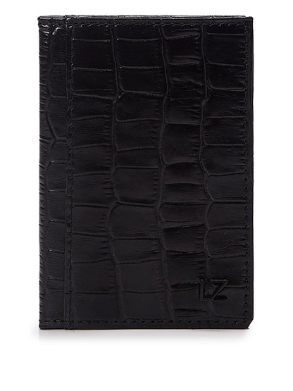 Croco Leather Folding Card Holder