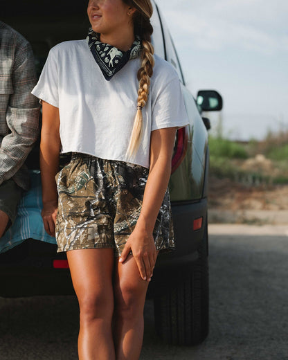 Camo Day Shorts – Elastic Waist & Utility Pockets