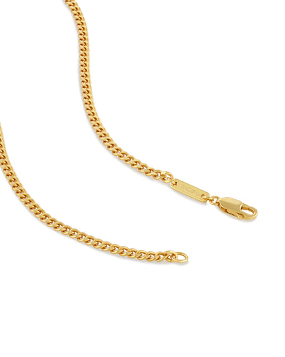 Curb Chain Necklace, 3MM Set - 14K Gold