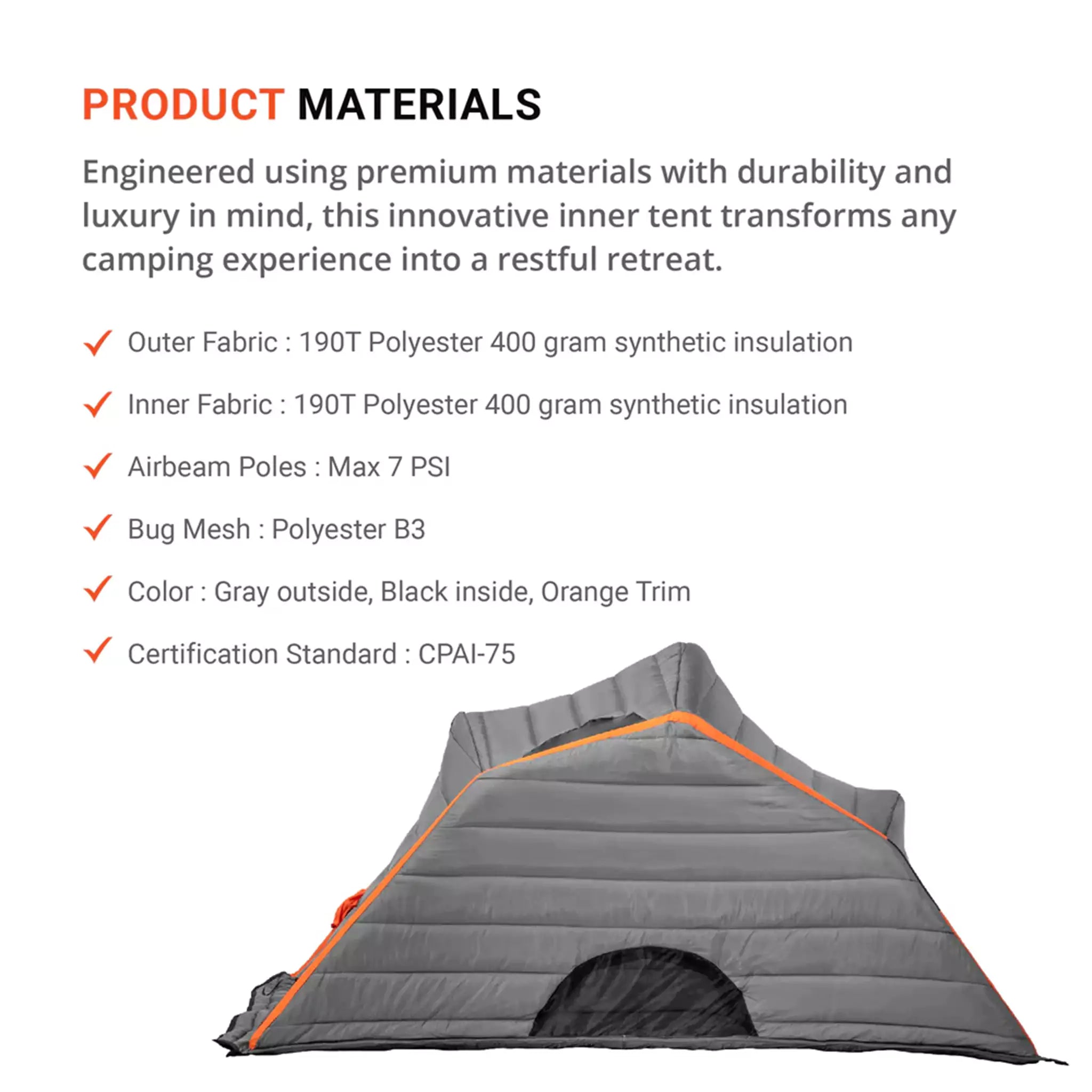 CULLA HAUL 2 Person Insulated Inner Tent