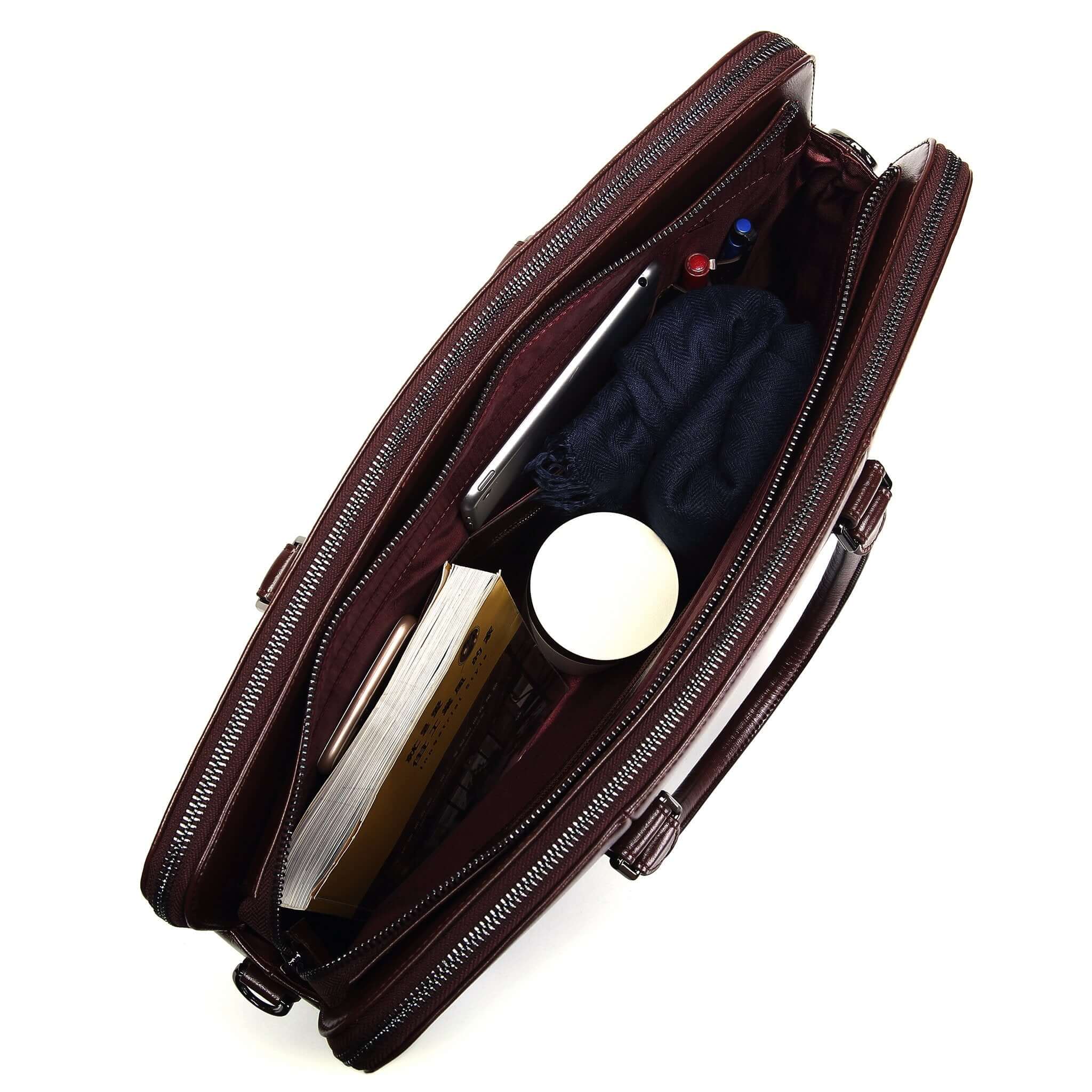 Large Classic Men's Vegan Briefcase 3