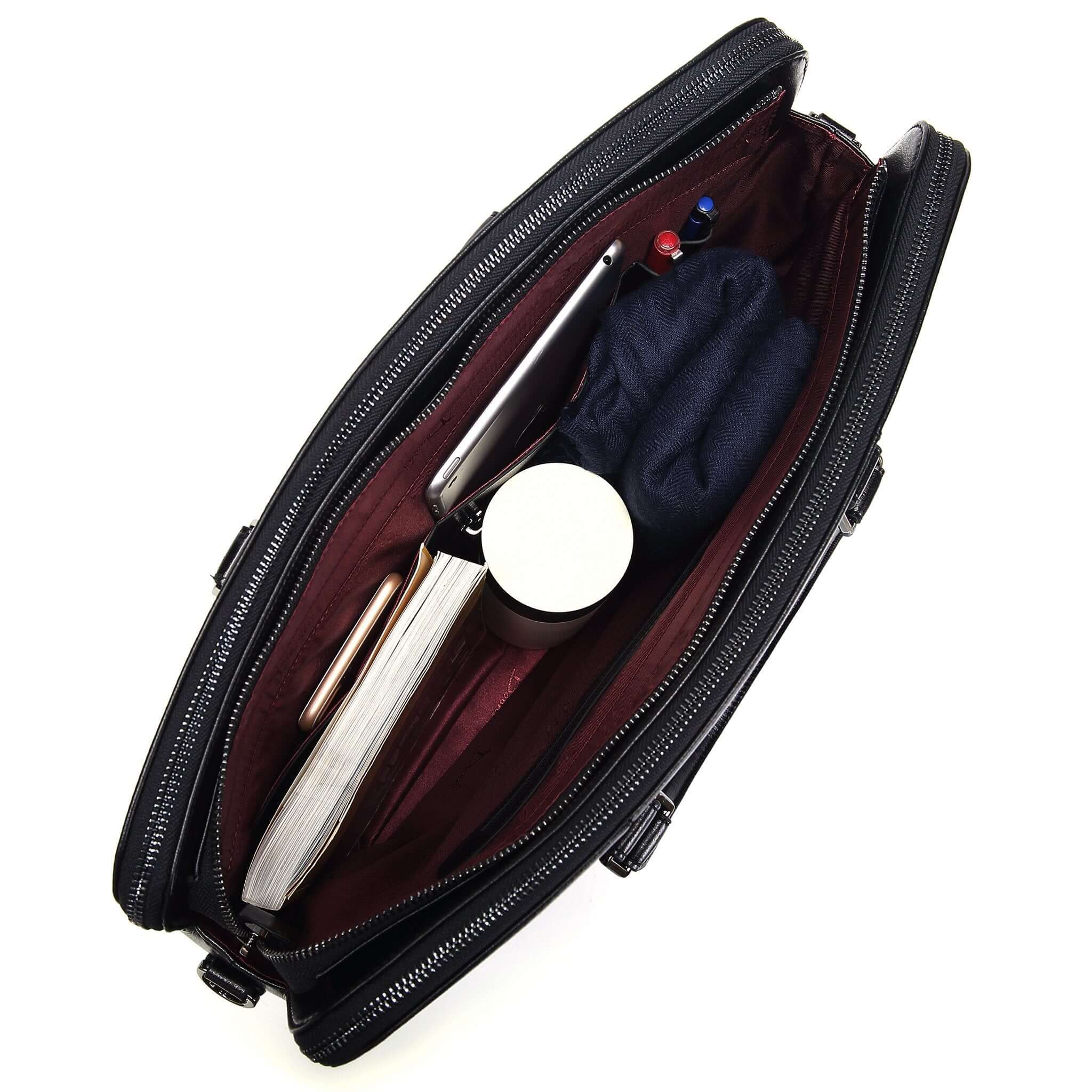 Large Classic Men's Vegan Briefcase 3