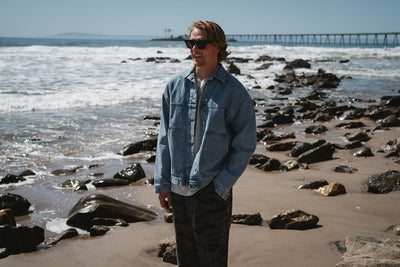 Bleached Indigo Oversized Denim Jacket