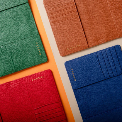 Leather Passport Wallet with RFID - Green