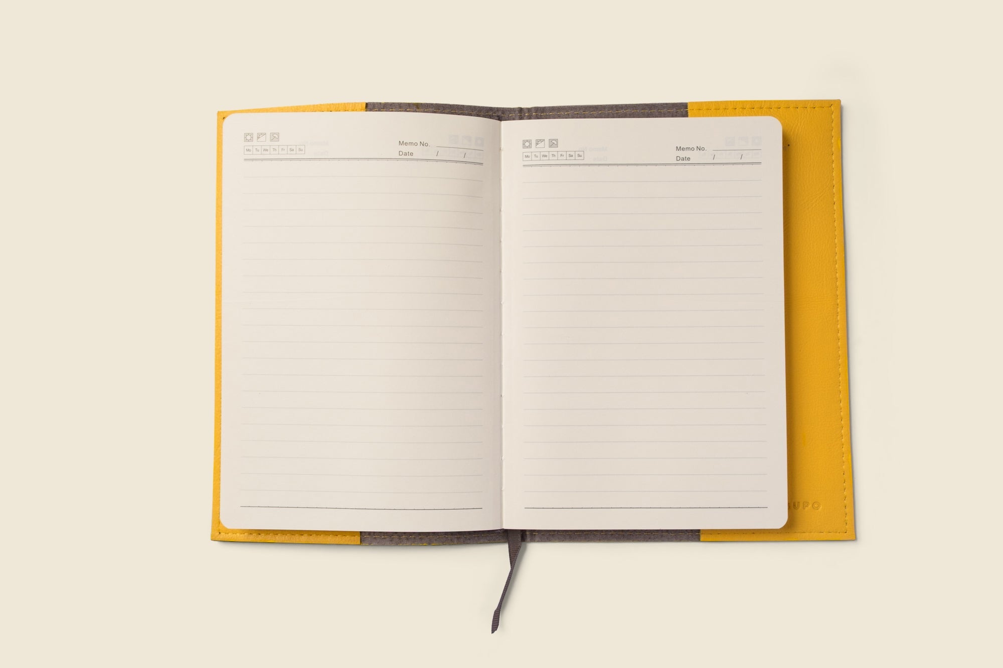 Refillable A5 Leather Notebook Cover – Yellow