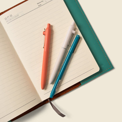 Refillable A5 Leather Notebook Cover – Teal