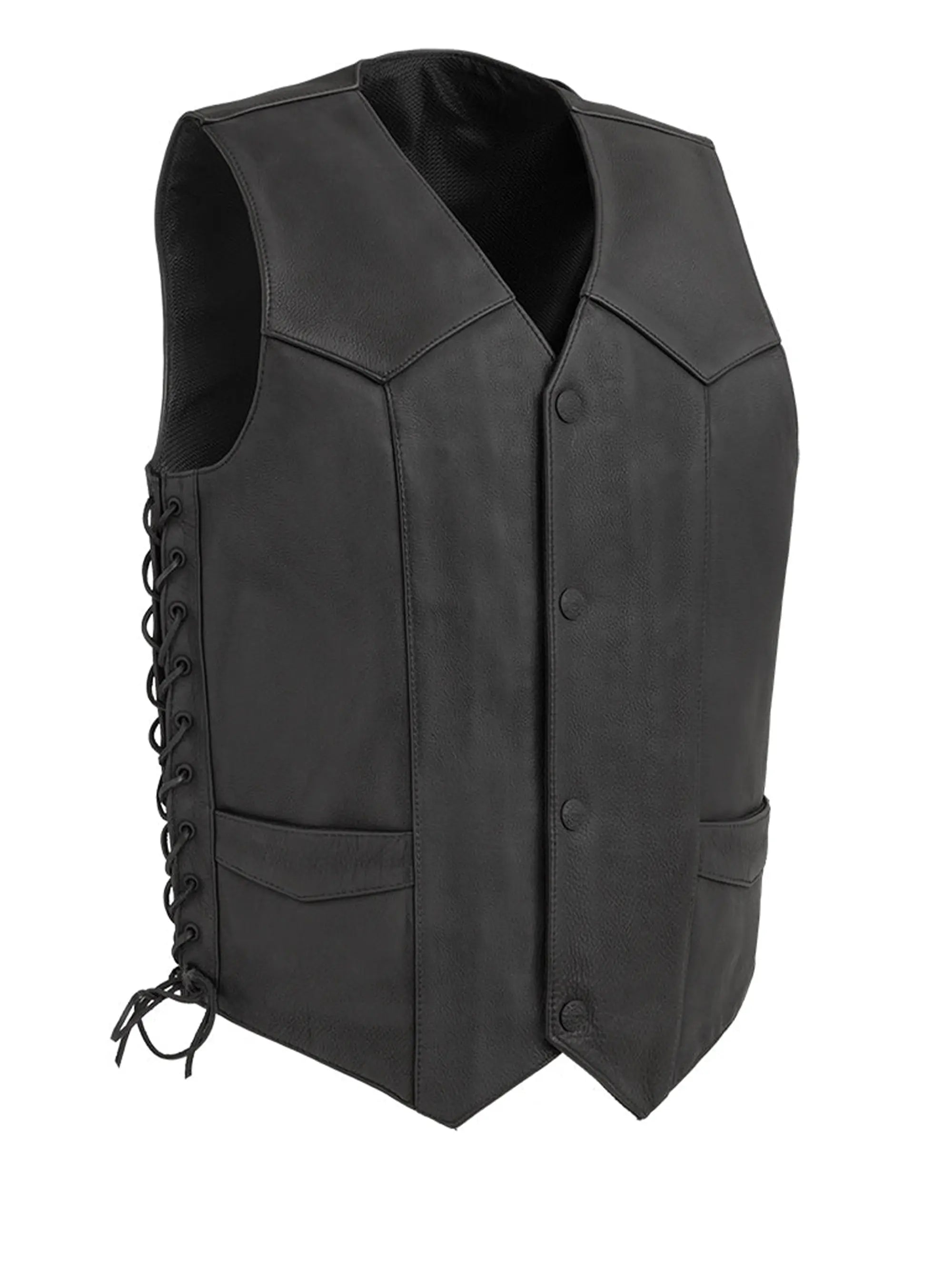 Deadwood Men's Motorcycle Western Style Leather Vest