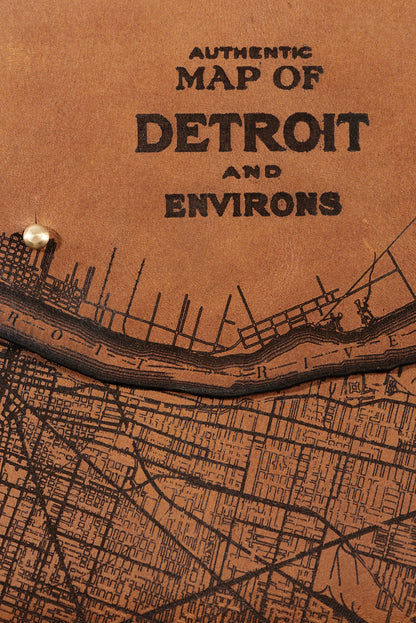 Detroit Map Clutch