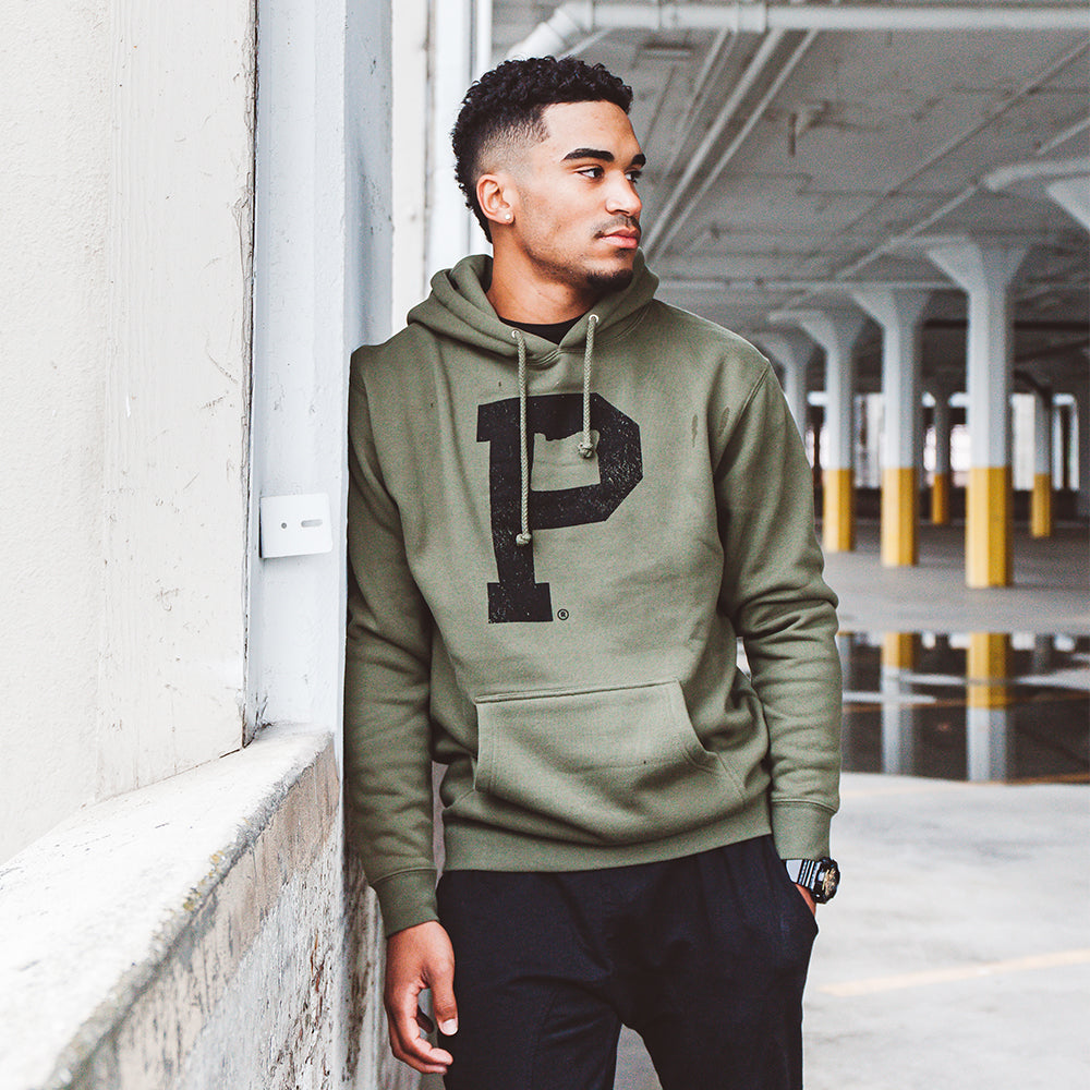 Soft-Blend "P" Hoodie - Olive