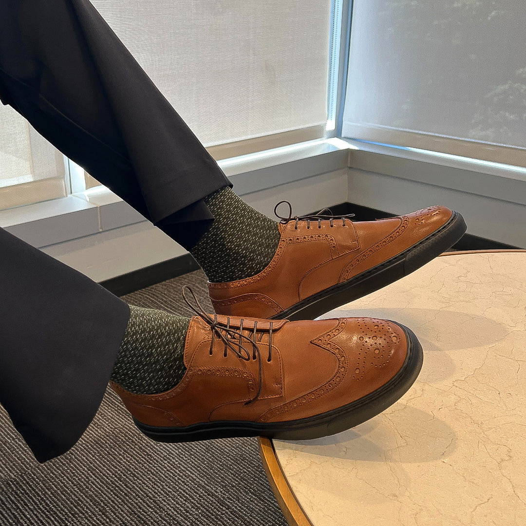 Men's Don Giovanni Wingtips - Cognac Sneakers