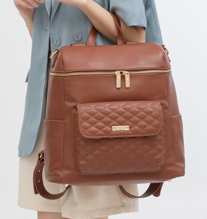 Monaco Diaper Bag | Caramel Brown