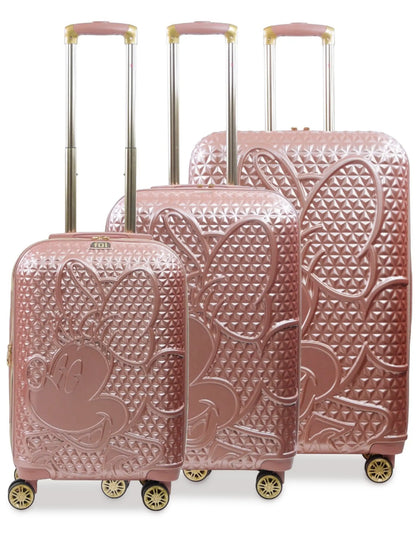 Disney Minnie Mouse Rolling Luggage 3 Piece Set Rose Gold