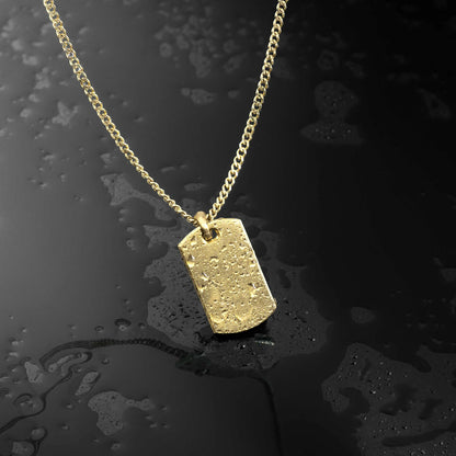Beveled Tag Pendant - 14K Gold