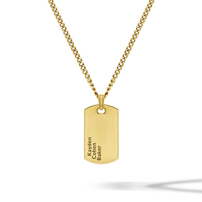 Beveled Tag Pendant - 14K Gold