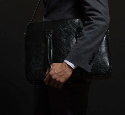 Large Classic Men's Vegan Briefcase 3