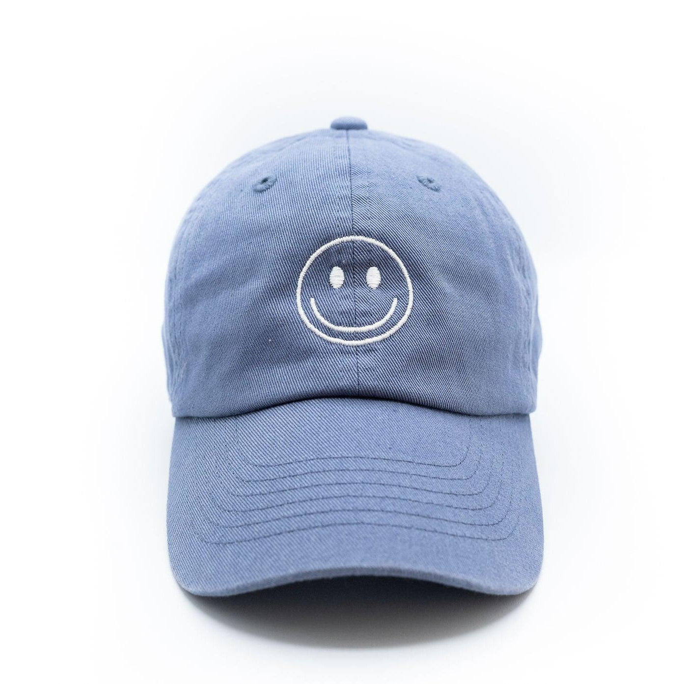 Dusty Blue Smiley Face Hat