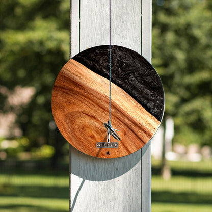 One of a Kind Black Epoxy Resin Live-Edge Wood Hook and Ring Toss Game