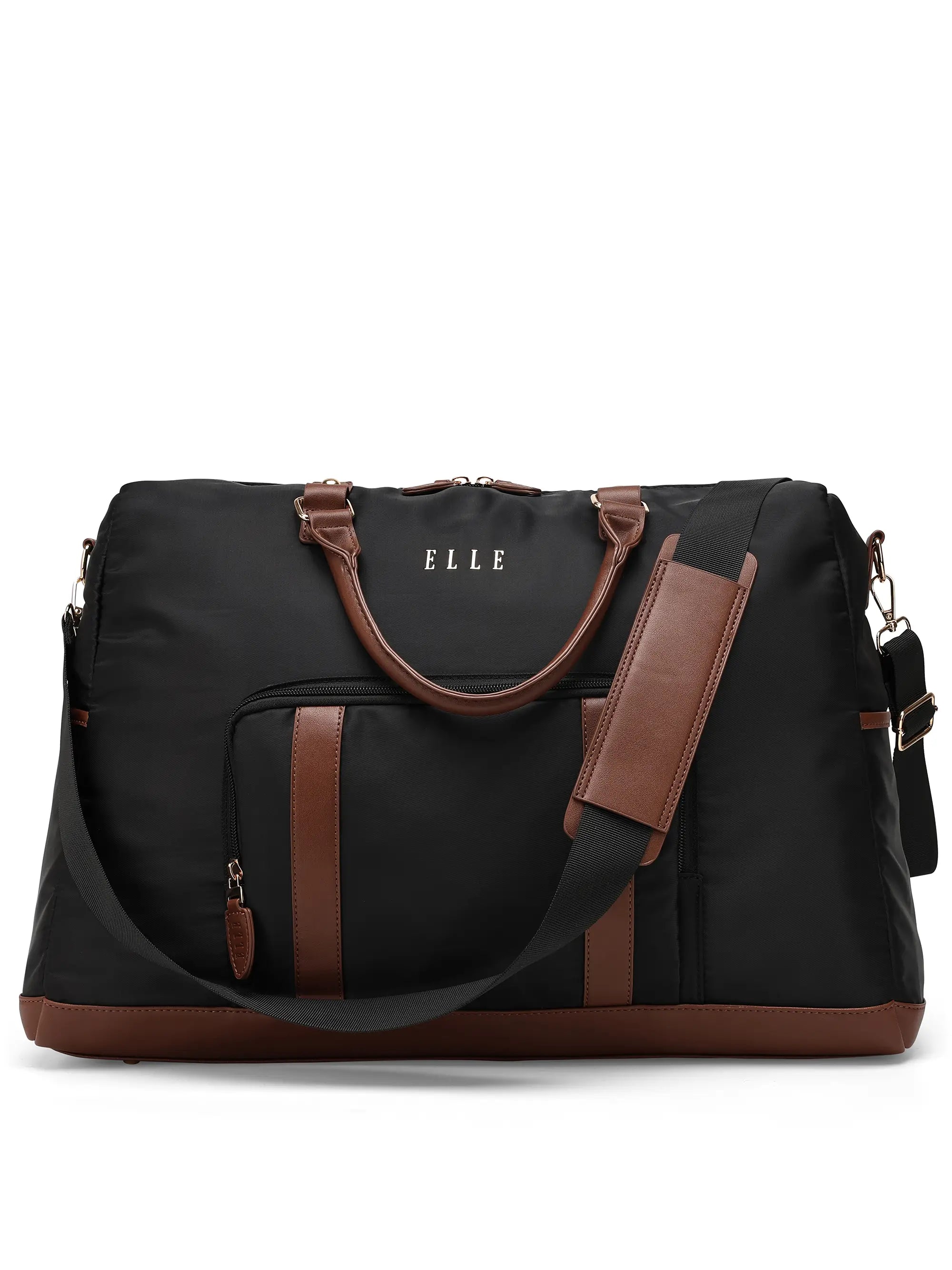 Luxe Journey 30L Twill and Vegan Leather Weekender Duffel Bag