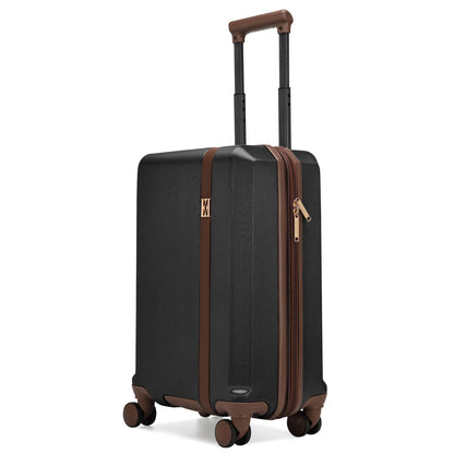 Luxe Journey Expandable Retro Spinner Carry-on Suitcase