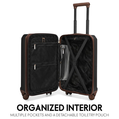 Luxe Journey Expandable Retro Spinner Carry-on Suitcase