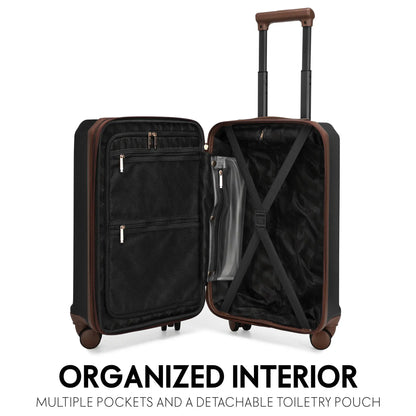 Luxe Journey Expandable Retro Spinner Carry-on Suitcase