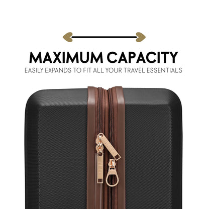 Luxe Journey Expandable Retro Spinner Carry-on Suitcase