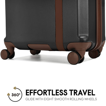 Luxe Journey Expandable Retro Spinner Carry-on Suitcase