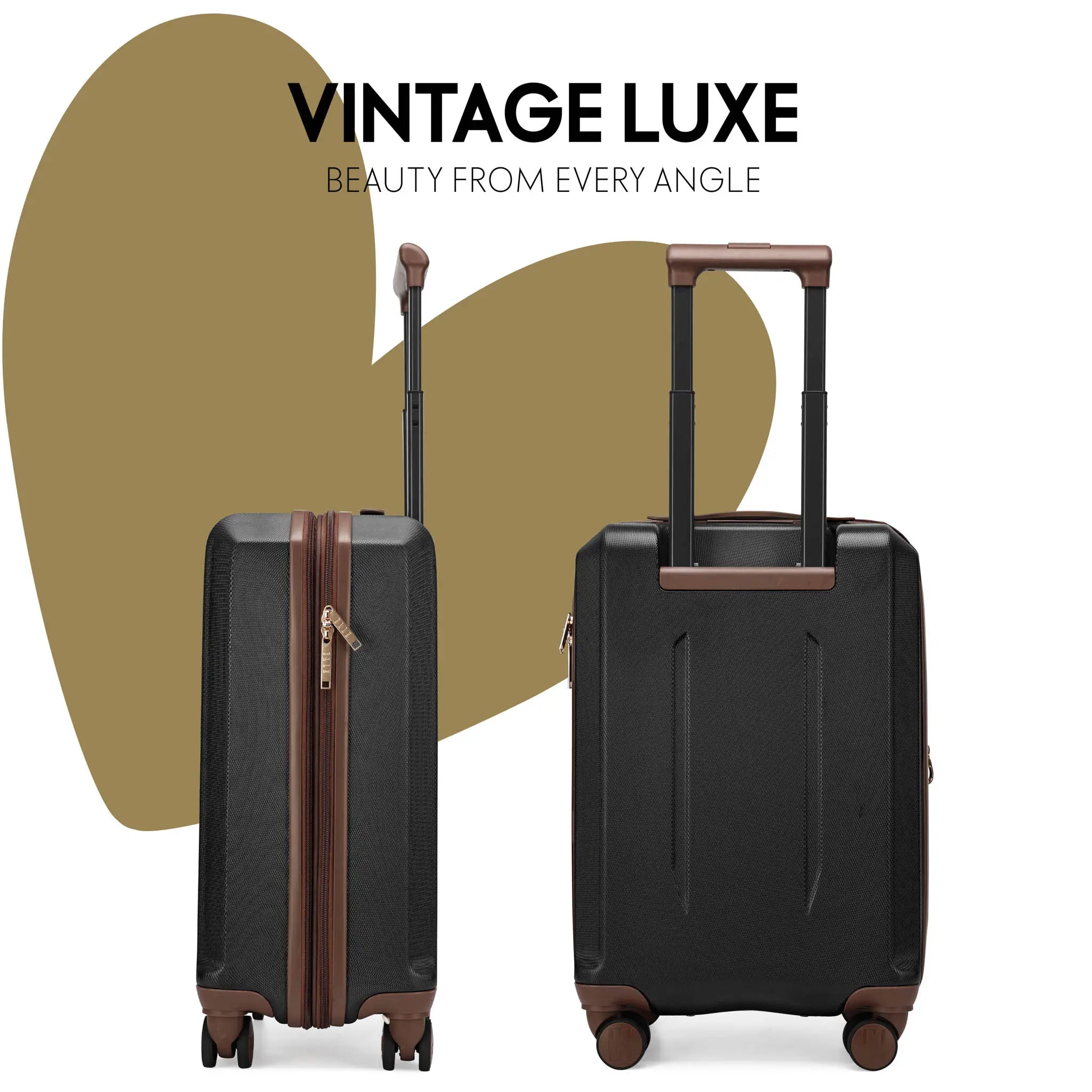 Luxe Journey Expandable Retro Spinner Carry-on Suitcase