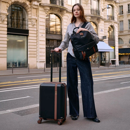 Luxe Journey Expandable Retro Spinner Carry-on Suitcase