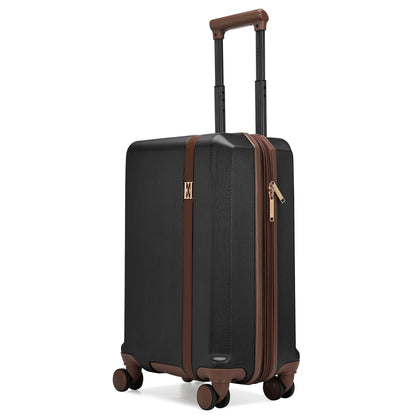 Luxe Journey Expandable Retro Spinner Carry-on Suitcase