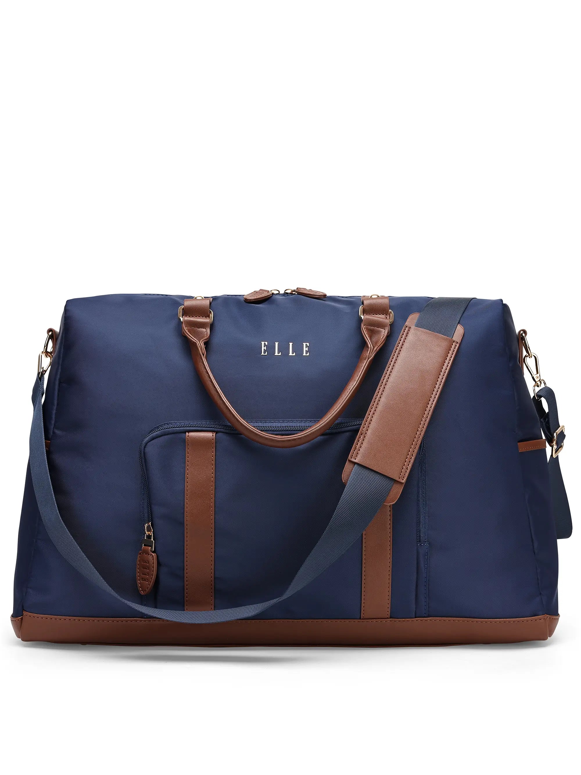 Luxe Journey 30L Twill and Vegan Leather Weekender Duffel Bag