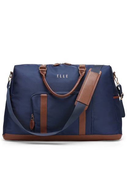 Luxe Journey 30L Twill and Vegan Leather Weekender Duffel Bag