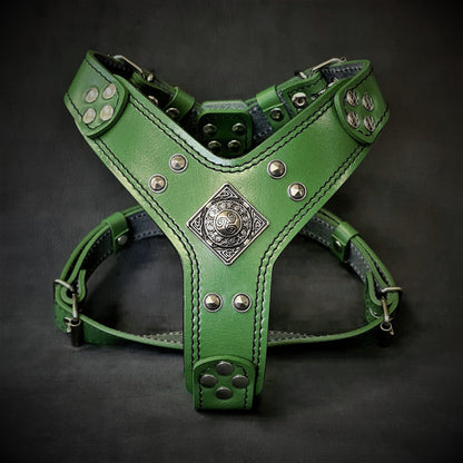 The "Eros" Dog Harness Green Small to Medium Size