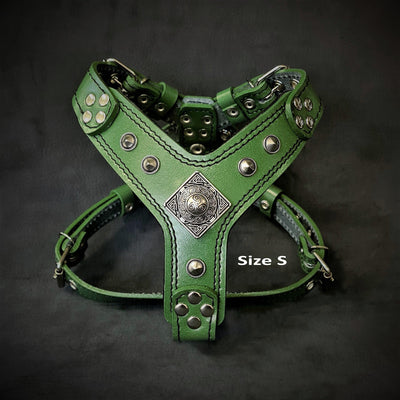The "Eros" Dog Harness Green Small to Medium Size