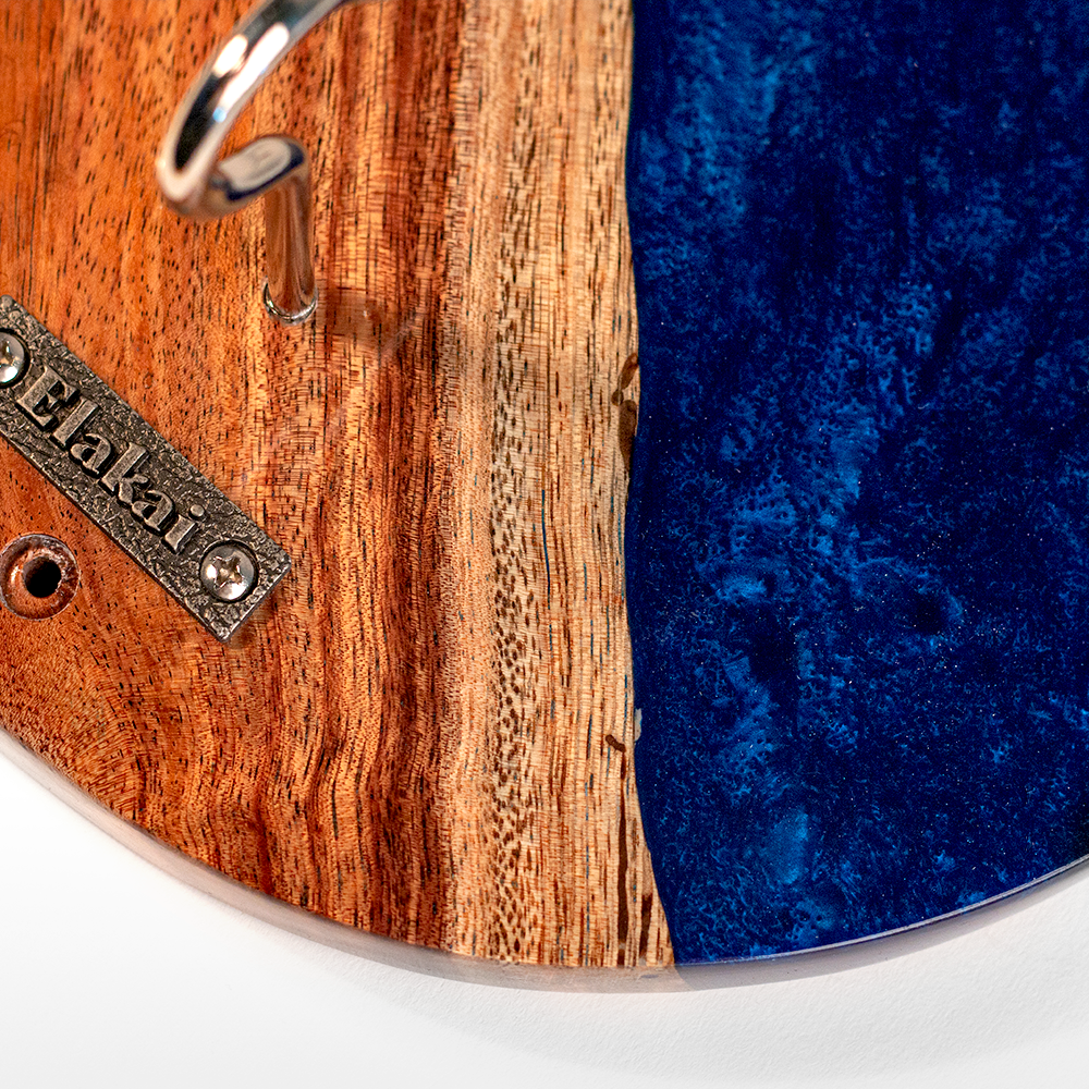 One of a Kind Blue Pearl Epoxy Resin Live-Edge Wood Hook and Ring Toss Game