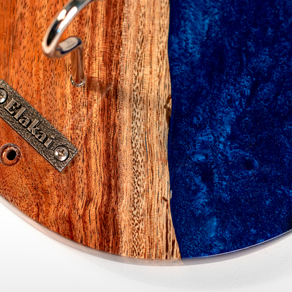 One of a Kind Blue Pearl Epoxy Resin Live-Edge Wood Hook and Ring Toss Game