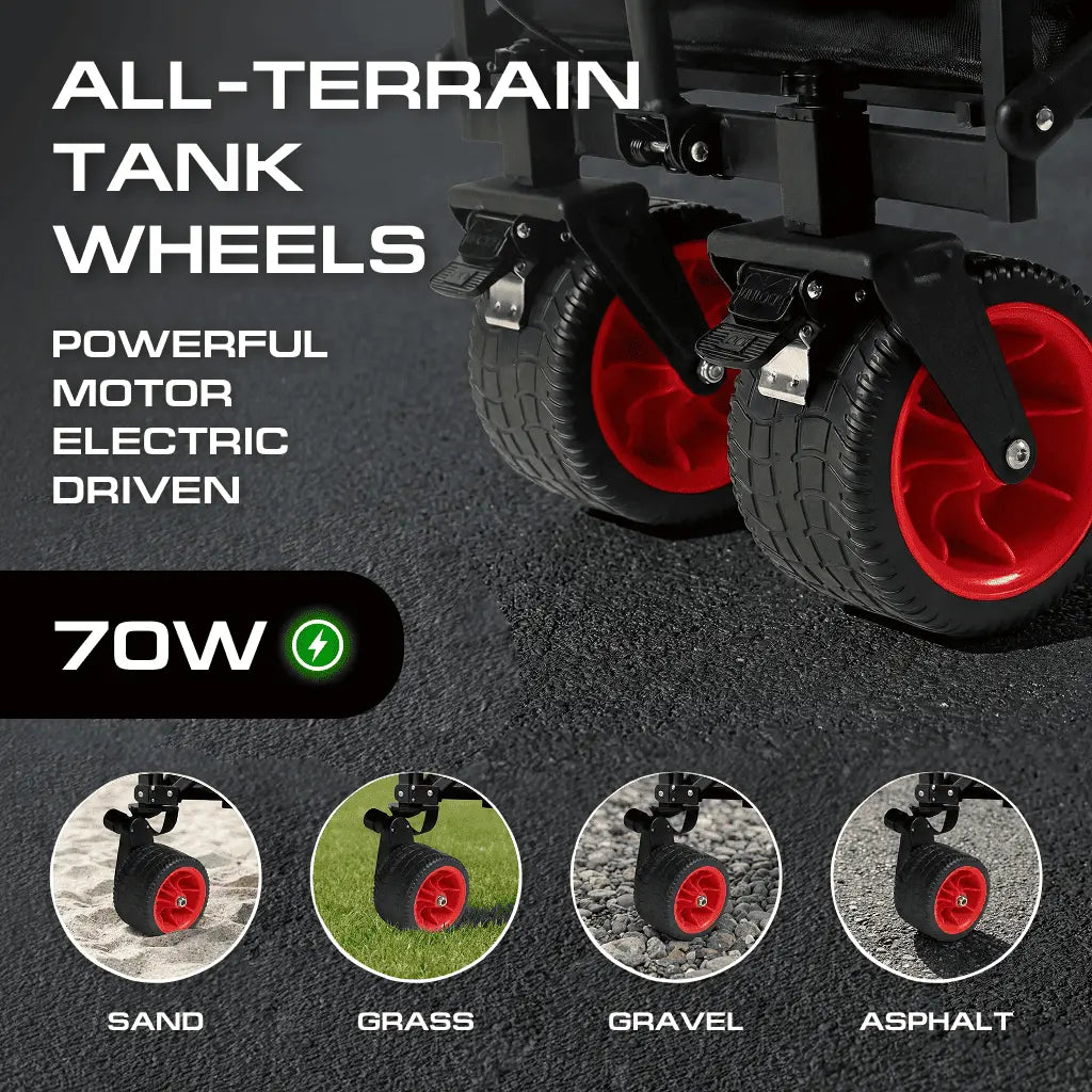 Electric Folding Wagon with Tank Wheels – LUXEL CEC-2BR