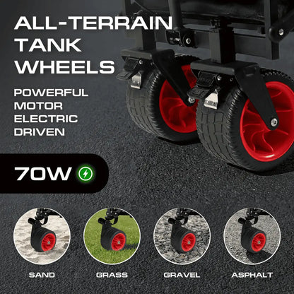 Electric Folding Wagon with Tank Wheels – LUXEL CEC-2BR