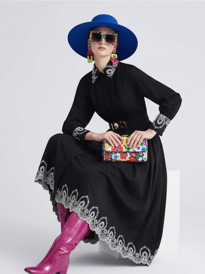 Elegant Embroidered Dress, Central Park | Women - BYMANYC ® New York