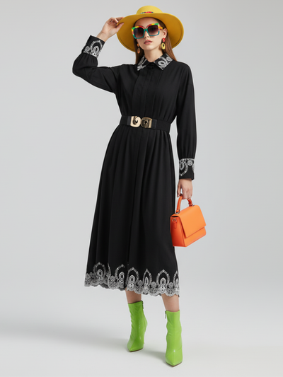 Elegant Embroidered Dress, Central Park | Women - BYMANYC ® New York