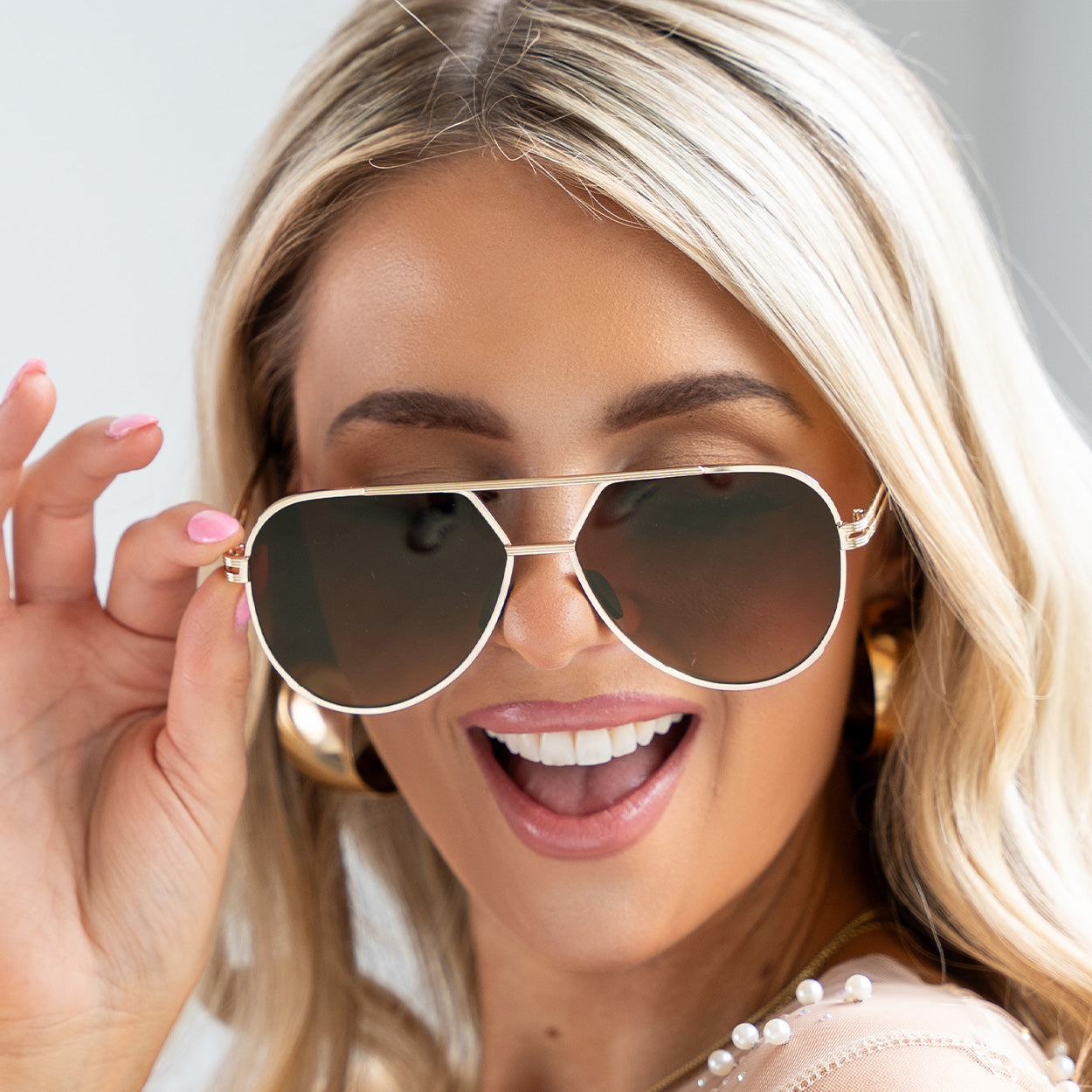 Untangled X Emily - Tangle Free - Brown Aviator Sunglasses